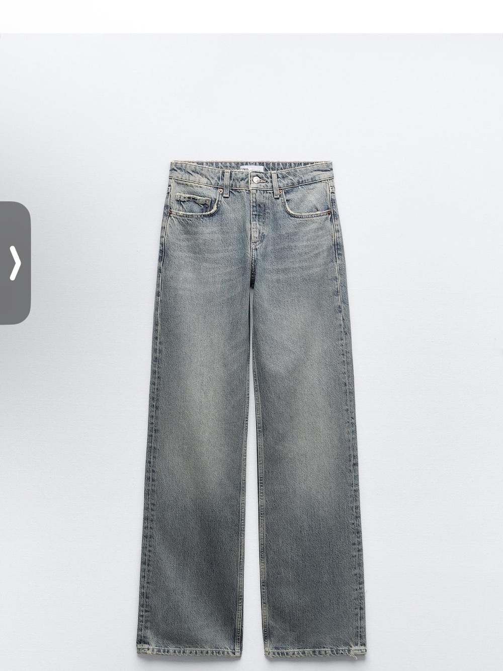 ZARA Faded Light Blue mid ride wide leg Denim Jeans